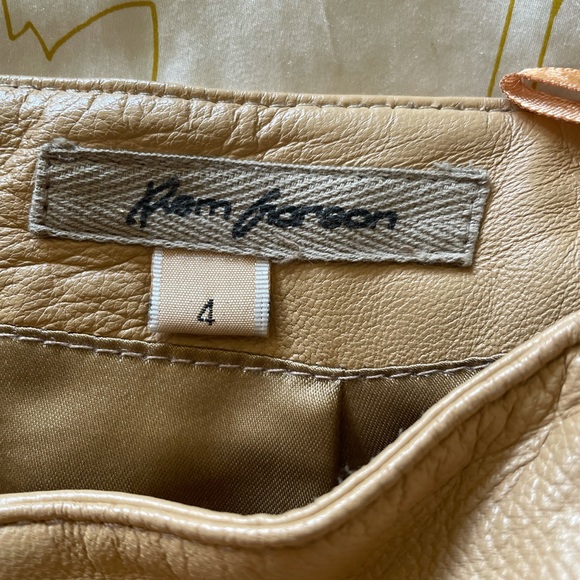 Rem Garson Tan Leather Pants - Picture 2 of 5